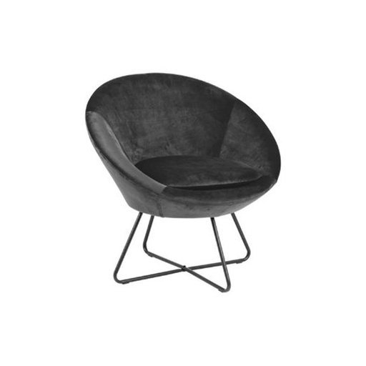 [EXLO113] Lounge chair Center - Velvet Dark Grey